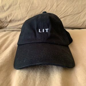 Black dad/baseball hat, one size fits all.